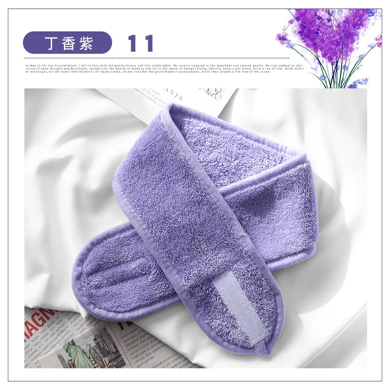 Women Adjustable SPA Facial Headband Bath Makeup Hair Band Headbands for Face Washing Soft Toweling Hair Make UP Accessories