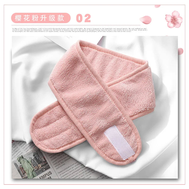 Women Adjustable SPA Facial Headband Bath Makeup Hair Band Headbands for Face Washing Soft Toweling Hair Make UP Accessories