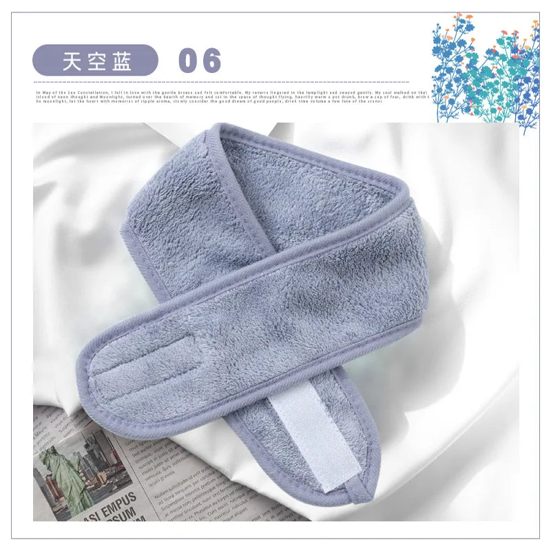 Women Adjustable SPA Facial Headband Bath Makeup Hair Band Headbands for Face Washing Soft Toweling Hair Make UP Accessories